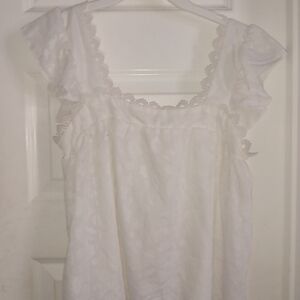 Blu Pepper White Lace Trim Chemise